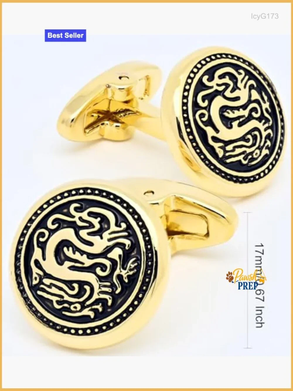 Classic Golden Dragon Totem Cufflinks in Gift Case for Men Wedding Business